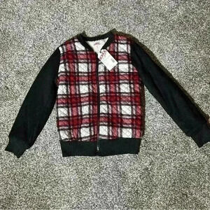 Bongo Fleece Plaid Jacket Girls Youth Size L 14 Discontinued-Sears MSRP $40!
